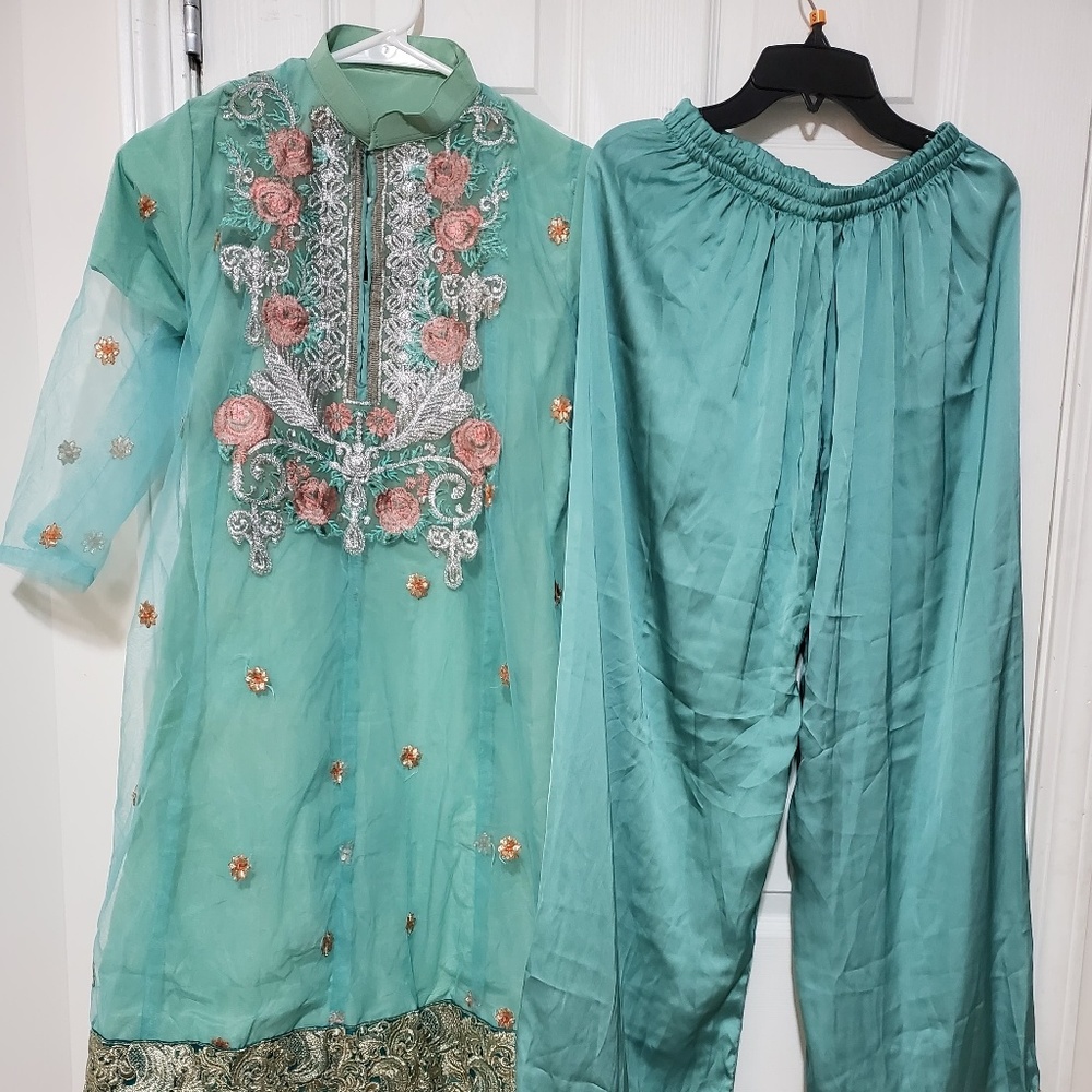 Pary wear Short frock with loose trousers dress